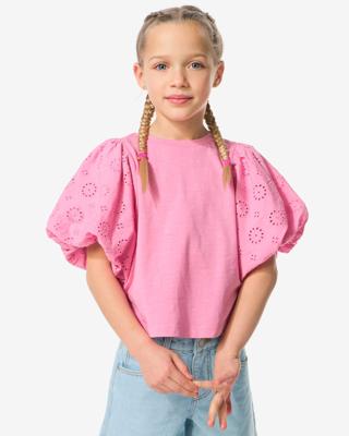 HEMA Kinder T-shirt jersey geborduurd roze (roze)