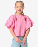 HEMA Kinder T-shirt jersey geborduurd roze (roze)
