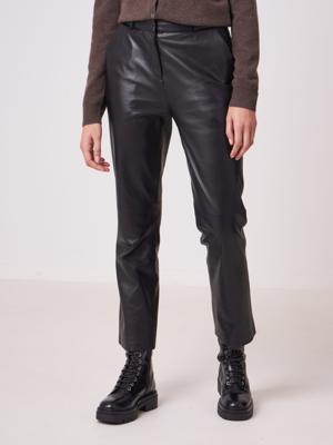 Wijde leren broek