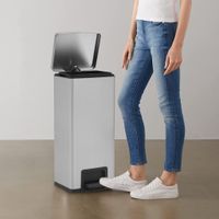 VidaXL Pedaalemmer met anti-vingerafdruk 30 l rvs zilverkleurig