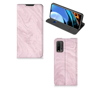 Xiaomi Poco M3 | Redmi 9T Standcase Marble Pink - Origineel Cadeau Vriendin