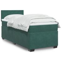 Boxspring met matras fluweel donkergroen 100x200 cm Boxspring met matras fluweel donkergroen 100x200 cm