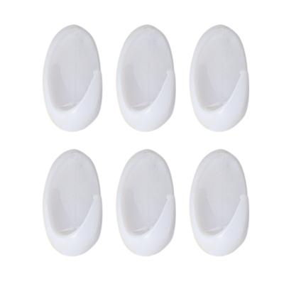 Plakhaakjes 6x stuks?- 2 x 2 x 2.5 cm - Zelfklevende ophang haakjes - kunststof - wit - keuken