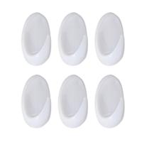 Plakhaakjes 6x stuks?- 2 x 2 x 2.5 cm - Zelfklevende ophang haakjes - kunststof - wit - keuken