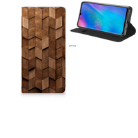 Book Wallet Case voor Huawei P30 Lite New Edition Wooden Cubes