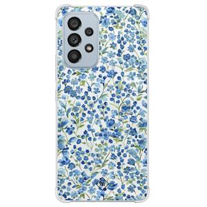 Samsung Galaxy A53 shockproof hoesje - Vintage blue floral