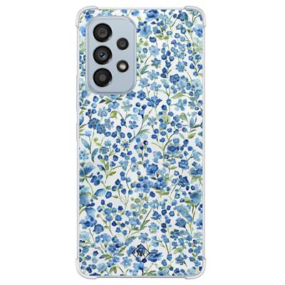 Samsung Galaxy A53 shockproof hoesje - Vintage blue floral