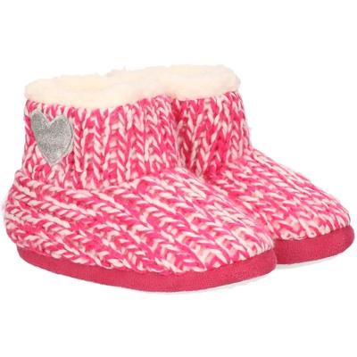 Kinder sloffen/pantoffels met hart - hoog model - roze - maat 29-30