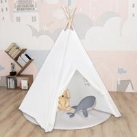 Kindertipitent met tas 120x120x150 cm peachskin wit - thumbnail