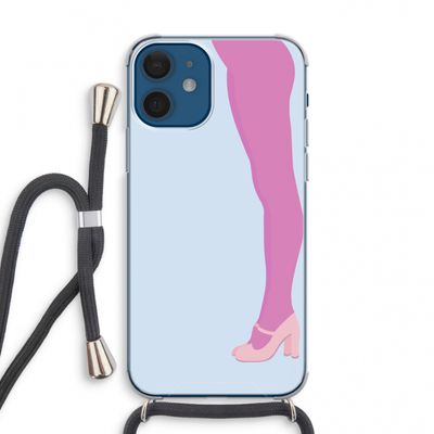 Pink panty: iPhone 12 mini Transparant Hoesje met koord