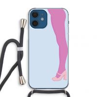 Pink panty: iPhone 12 mini Transparant Hoesje met koord
