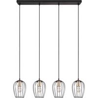 LED Hanglamp Mat Zwart - 4-lichts E27 Fitting - Metaal Design