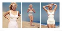 Kunstdruk Marilyn Monroe Beach Triptych 100x50cm