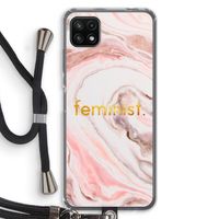 Feminist: Samsung Galaxy A22 5G Transparant Hoesje met koord