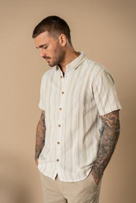 Petrol Shirt Short Sleeve Uni M-1060-sis417 Overhemd 7130 Light Tan
