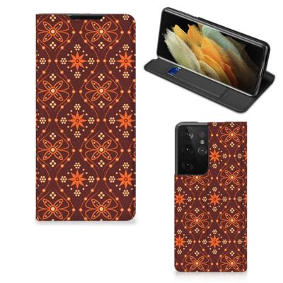 Samsung Galaxy S21 Ultra | Hoesje met Magneet | Batik Brown