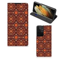 Samsung Galaxy S21 Ultra | Hoesje met Magneet | Batik Brown