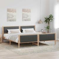 Bedframe Bruin en donkergrijs 200 x 200 cm Massief grenenhout