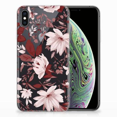 Smartphone hoesje Apple iPhone Xs Max Watercolor Flowers