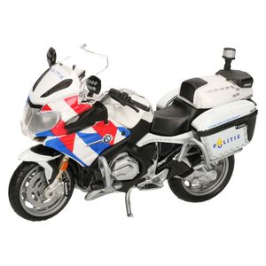 Model motor/speelgoed motor BMW politie - wit - schaal 1:18/12 x 5 x 8 cm
