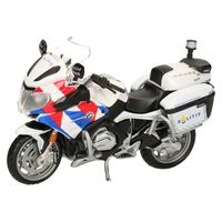 Model motor/speelgoed motor BMW politie - wit - schaal 1:18/12 x 5 x 8 cm - thumbnail