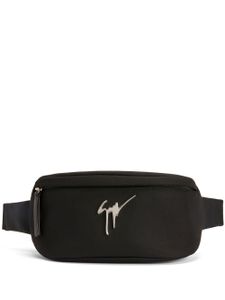 Giuseppe Zanotti sac banane Mirto à plaque logo - Noir
