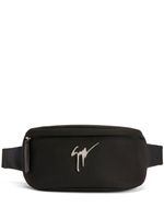 Giuseppe Zanotti sac banane Mirto à plaque logo - Noir Giuseppe Zanotti sac banane Mirto à plaque logo - Noir