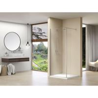 Van Rijn Products ST01 Vaste wand - 90x200cm - helder glas - dikte 8mm - met haaks deel - links en rechts ST0160090ZW Van Rijn Products ST01 Vaste wand - 90x200cm - helder glas - dikte 8mm - met haaks deel - links en rechts ST0160090ZW