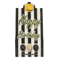 Voor Jou! Cadeau doos black & white happy birthday 100 Gram