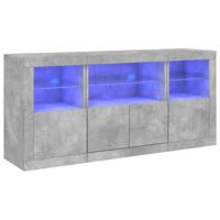 vidaXL Dressoir met LED-verlichting 142,5x37x67 cm betongrijs