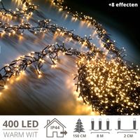 Kerstverlichting - Kerstboomverlichting - Clusterverlichting - Kerstversiering - Kerst - 400 LED's - 8 meter - Warm wit - thumbnail