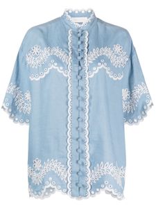 ZIMMERMANN chemise Junie à broderies - Bleu