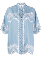 ZIMMERMANN chemise Junie à broderies - Bleu