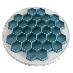 Honden-voermat Slow Feeding plaat Hive, wit-blauw