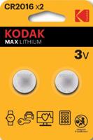 Kodak CR2016 lithium knoopcel batterij blister(2) - 3241050
