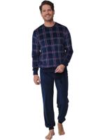 Heren Fleece pyjama - Donkerblauw - Warme winter pyjama mannen