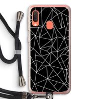 Geometrische lijnen wit: Samsung Galaxy A20e Transparant Hoesje met koord