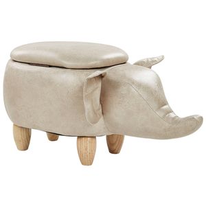 Beliani ELEPHANT - Dierenhocker-Beige-Kunstleer