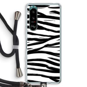 Zebra pattern: Sony Xperia 5 III Transparant Hoesje met koord