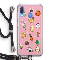 Happy bento friends: Samsung Galaxy A40 Transparant Hoesje met koord