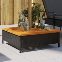 VidaXL Parasolvoetbedekking 70x70x25 cm poly rattan acaciahout zwart VidaXL Parasolvoetbedekking 70x70x25 cm poly rattan acaciahout zwart