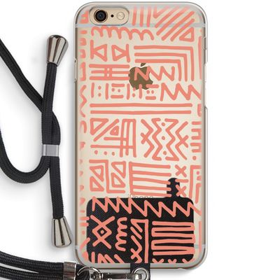 Marrakech Pink: iPhone 6 / 6S Transparant Hoesje met koord