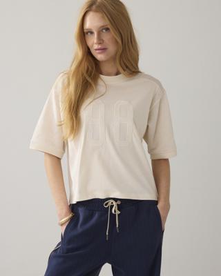 Summum Top Mesh And Jersey 3s5282-30765 T-shirt Korte Mouw 122 Ivory