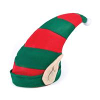 Kerst Elfen puntmuts - met oren - voor volwassenen - groen/rood - polyester - one size