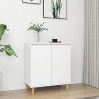 Dressoir met massief houten poten 60x35x70 cm bewerkt hout wit