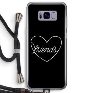 Friends heart black: Samsung Galaxy S8 Plus Transparant Hoesje met koord