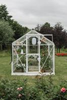Royal Well tuinkas Mary 3 met veiligheidsglas en fundering - wit