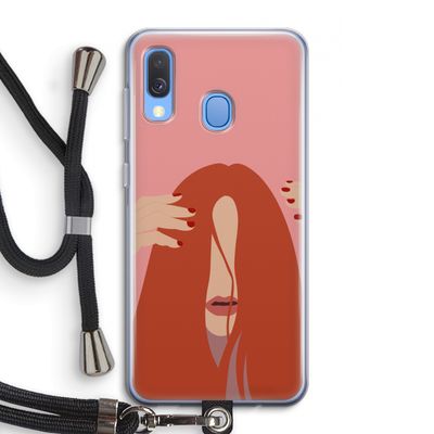 Woke up like this: Samsung Galaxy A40 Transparant Hoesje met koord