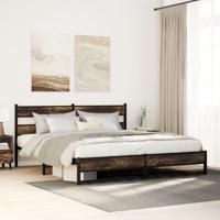 Bedframe zonder matras metaal gerookt eikenkleurig 180x200 cm