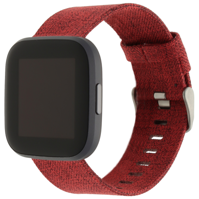 Fitbit Versa Nylon Gesp Band - Rood Fitbit Versa Nylon Gesp Band - Rood